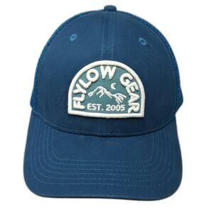 Flylow Gear Trucker Hat Blue One Size Snapback Mesh Mountain Patch Outdoor